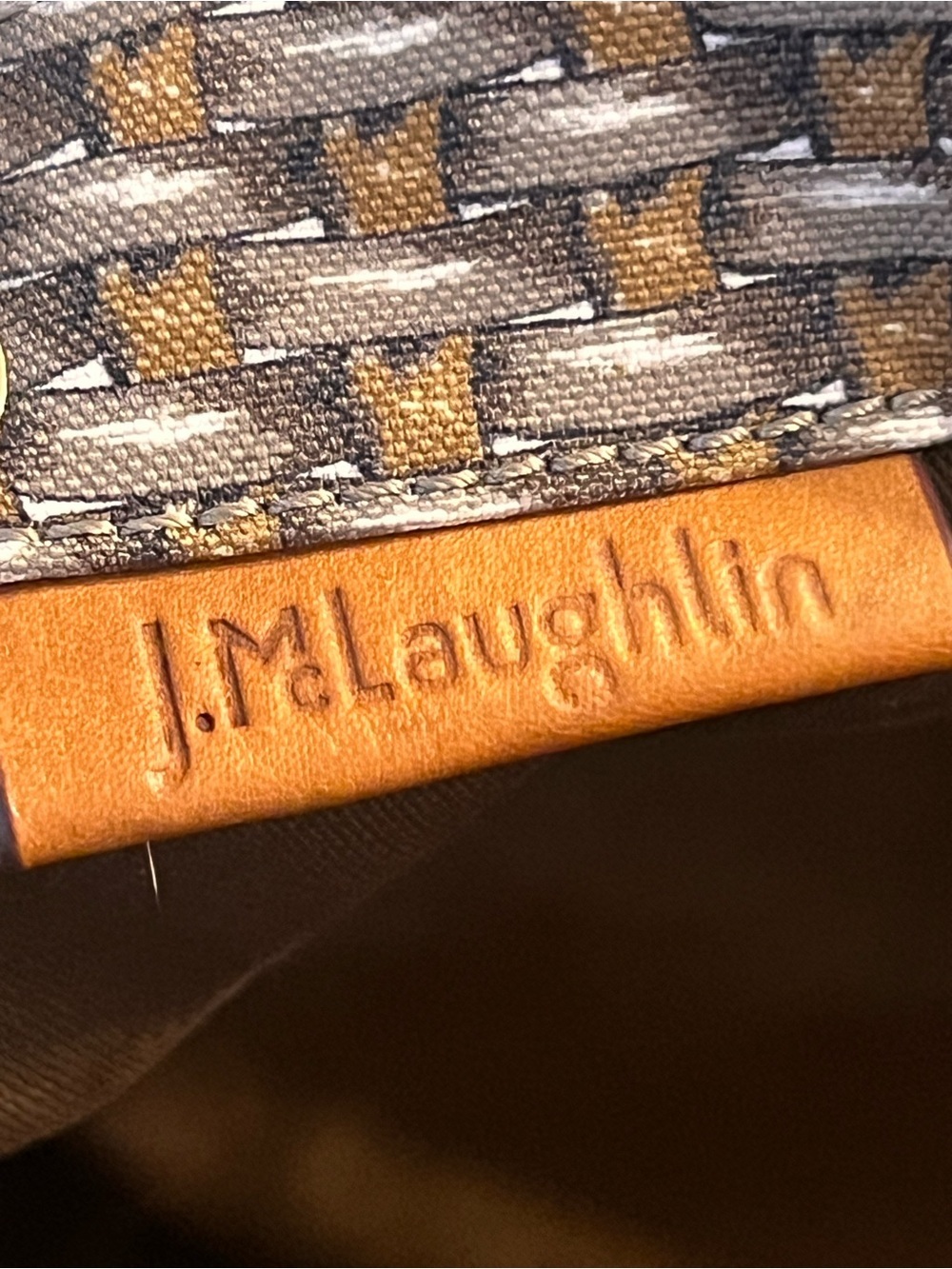 J. McLaughlin Brown and Tan Woven Tote - Picture 8 of 10